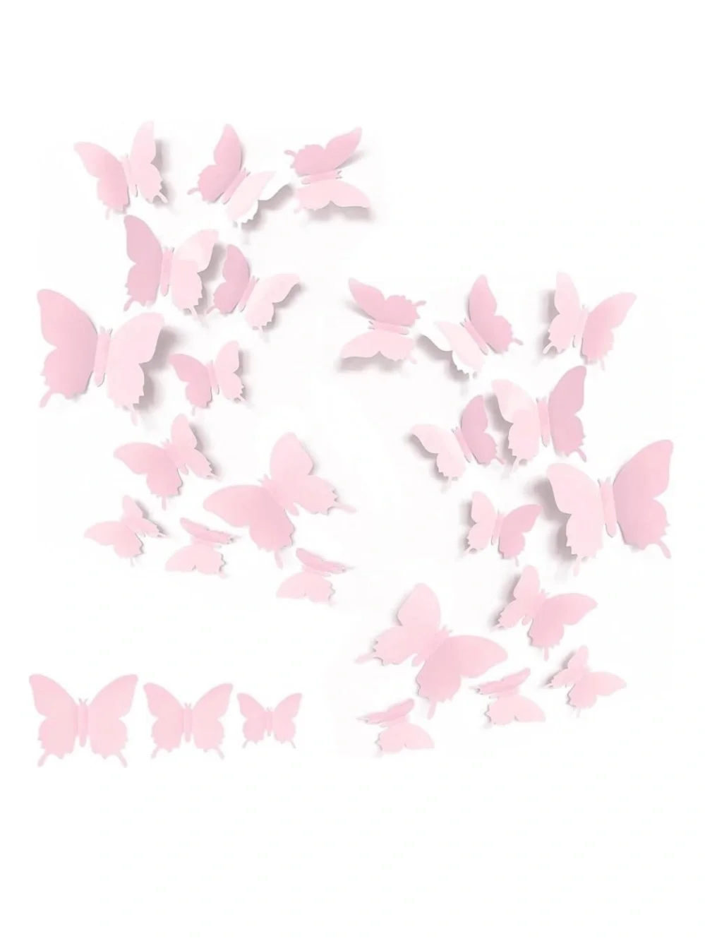 💞 New Set of 24 Pink Pastel Butterfly Wall Decals